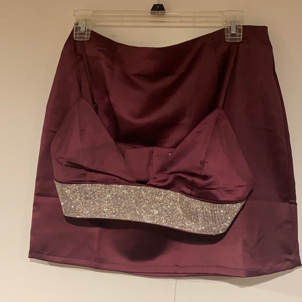 Maroon & Rhinestone Matching Set